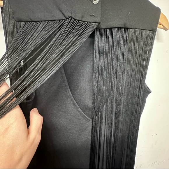 Forever 21 Mini Dress Fringe Size S Black Boho Western Sleeveless cowgirl NWT - Picture 10 of 13